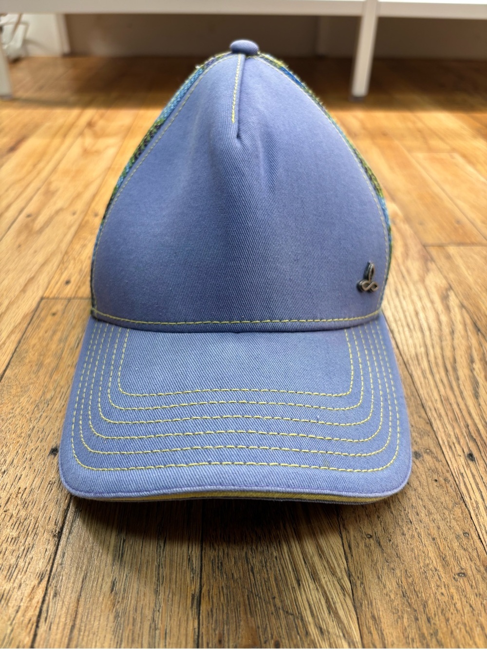 Prana Light Blue Baseball Cap with Yellow Contrast Stitching